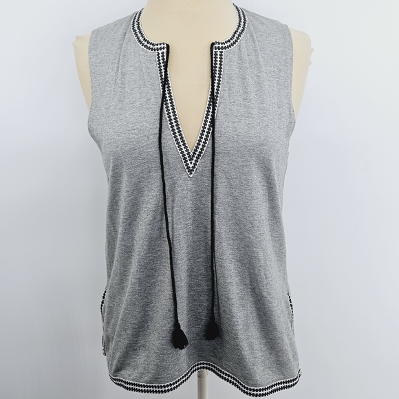 J. Crew Tassel Tank Top in Heather Gray Size Small - Picture 2 of 13